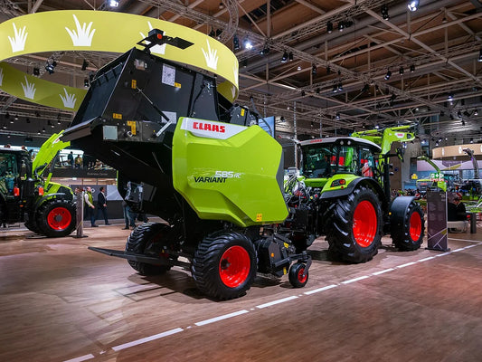 Claas Variant 585 RC round baler at Agritechnica 2023 - sibling to the Variant 485 in the same variable-chamber family